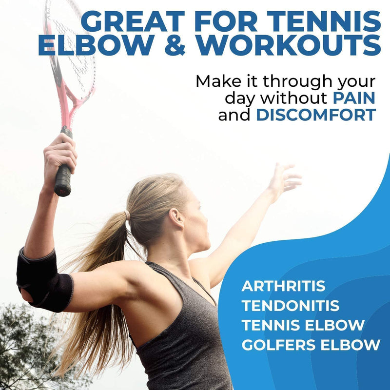 [Australia] - Kedley Elbow Support for Arthritis, Tennis Elbow Pain, Epicondylitis Pain, Golfers Elbow Pain & Gym Elbow Pain - Neoprene Elbow Strap for Upper Elbow Strain Relief - Elbow Brace with Adjustable Strap 
