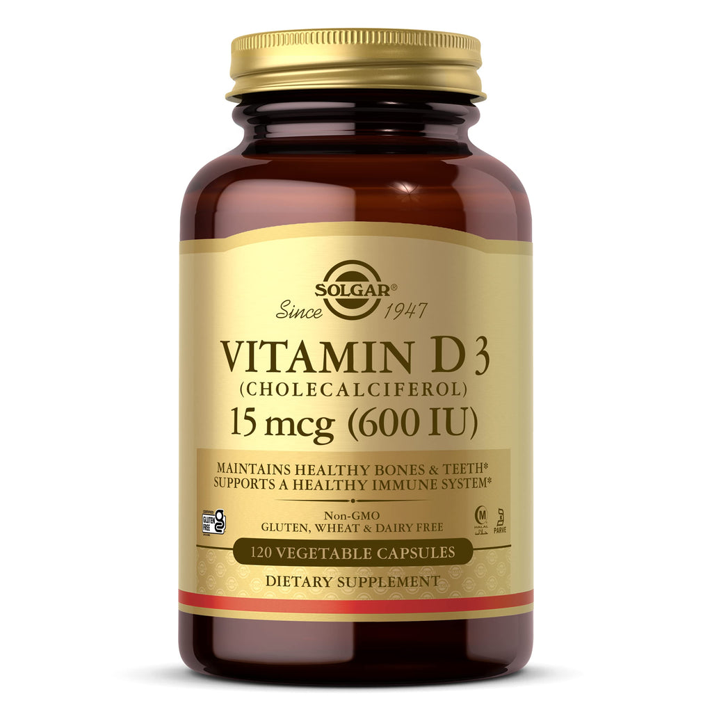 [Australia] - Solgar Vitamin D3 (Cholecalciferol) 600 IU (15 �g) Vegetable Capsules - Pack of 120 - Keeps bones and teeth healthy, Supports Muscle Function and Immunity - Vegetarian 