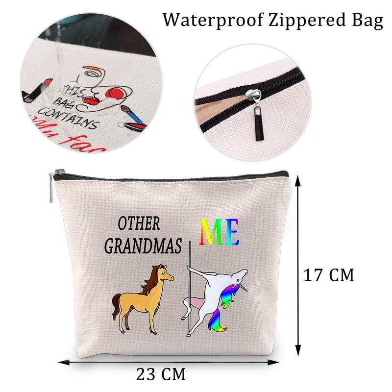 [Australia] - Other Grandmas Me Unicorn Bag Grandma Makeup Kit Grandma Cosmetic Bag Travel Bag Funny Grandmother Gifts (Grandma Bag) Grandma Bag 