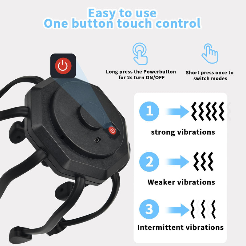 [Australia] - Hair Scalp Massager with 8 Vibrating Contacts, Rechargeable Ultra Scalp Massager, Portable Head Massager for Pain and Anxiety Relief,Stress Relax,Tension,Relaxation,Deep Sleep Black 