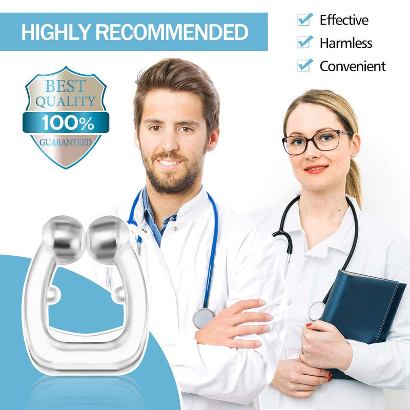 [Australia] - 3 Pack Anti Snore Devices, Silicone Magnetic Anti Snore Clips, Anti Snore Clip Device, Nasal Dilator Snoring with Magnets for Promotes Breathing and Sleep White 3 Pack 