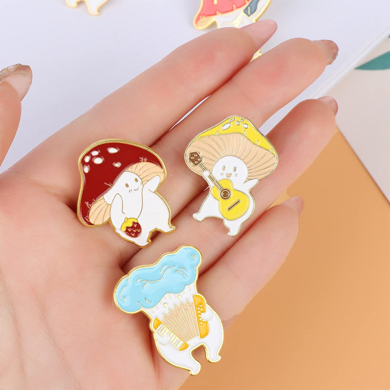 [Australia] - LTBLBY 5PCS Enamel Pin Brooches Set Cute Mushroom Lapel Badge Funny Cartoon Enamel Pin for Cloths Hats Backpack DIY Decoration 