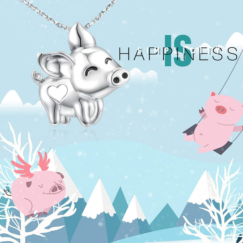 [Australia] - S925 Sterling Silver Koala Panda Dairy Cow Pendant Necklace Cute Animal Lover Jewelry Birthday for Women Girls Daughter Wife pig 
