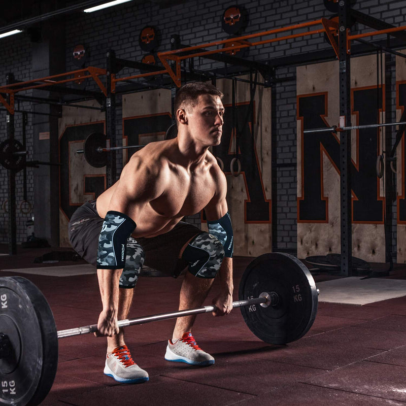[Australia] - Knee Sleeves (1 Pair), 7mm Neoprene Compression Knee Braces, Great Support for Cross Training, Weightlifting, Powerlifting, Squats, Basketball and More XX-Large Camo Gray 