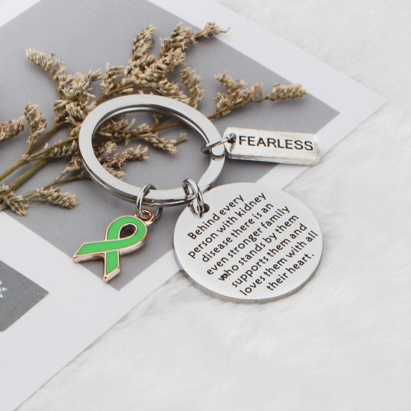 [Australia] - WSNANG Kidney Disease Awareness Jewelry Behind Every Person with Kidney Disease There is Stronger Family Supports Them Keychain Kidney Disease Fighter Gift Kidney Disease Keychain 