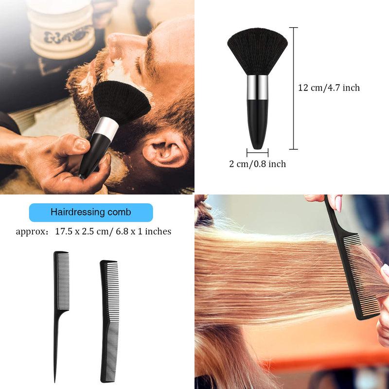 [Australia] - 5 Pieces Salon Barber Cape Sets Hair Cutting Salon Styling Cape Hairdresser Haircut Apron Gown Neck Duster Brush and Hair Cutting Rat Tail Comb for Men Women Kid Children Hairdressing 