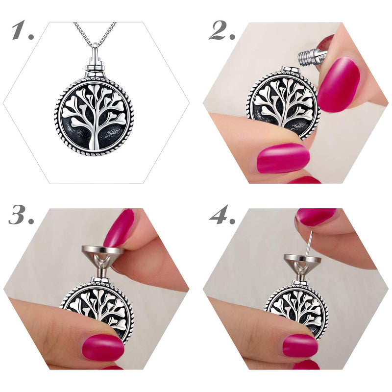 [Australia] - Urn Necklaces for Ashes Oxidized Silver 925 for Women,Cremation Jewelry for Ashes Keepsake Memorial Pendant Necklace Gifts for Best Friends A-Forever in the Heart 