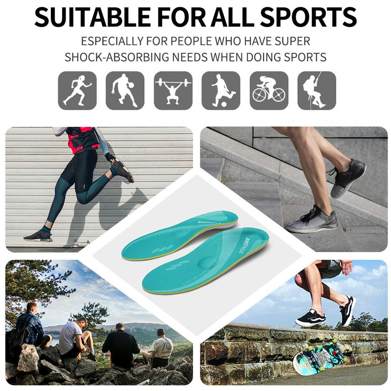 [Australia] - Plantar Fasciitis Foot Arch Support Orthopedic Insole Heel Pain Flat Foot Unisex MEN (9-9 1/2) | WOMEN (11-11 1/2) --280MM-11.02" Bean Green 