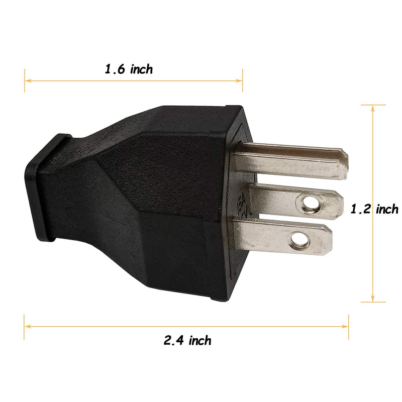 [Australia] - Straight Blade Plug 15 Amp 125 Volt, Grounding 3-Wire Male Extension Cord Replacement, Plug, Straight Blade, Electrical Plugs End Black, 3-Pack 