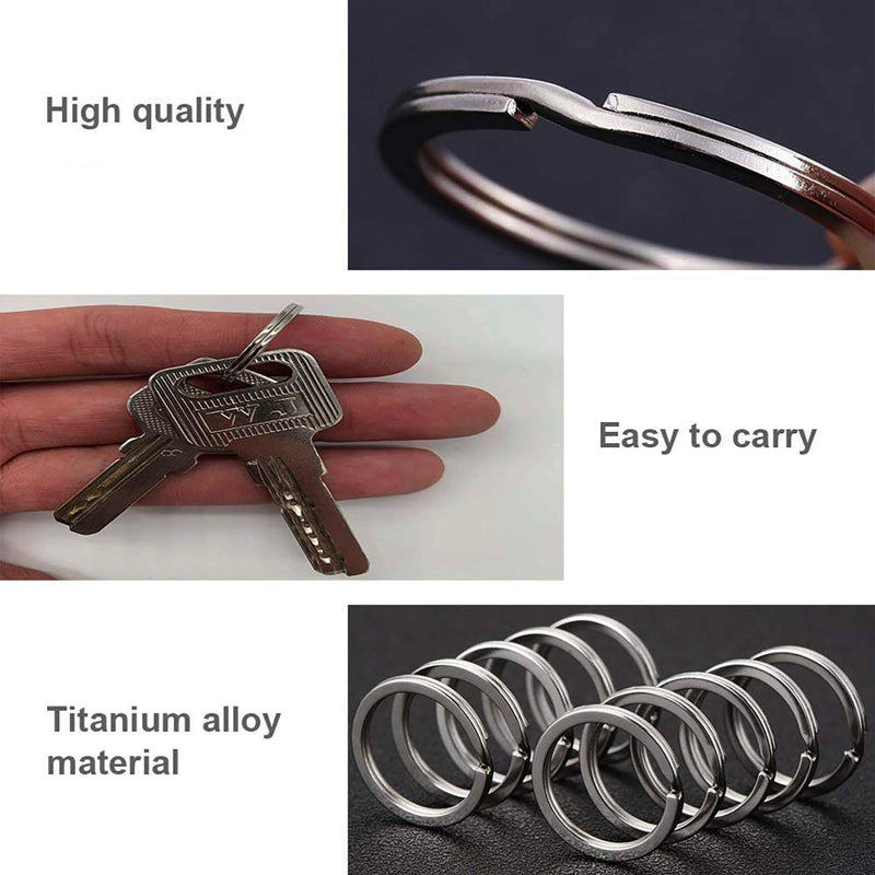 [Australia] - Flat Key Rings 50 Pieces 1 inches Flat Key Rings Metal Keychain Rings Split Keyrings Flat O Ring for Home Car Office Keys Attachment(Silver) 