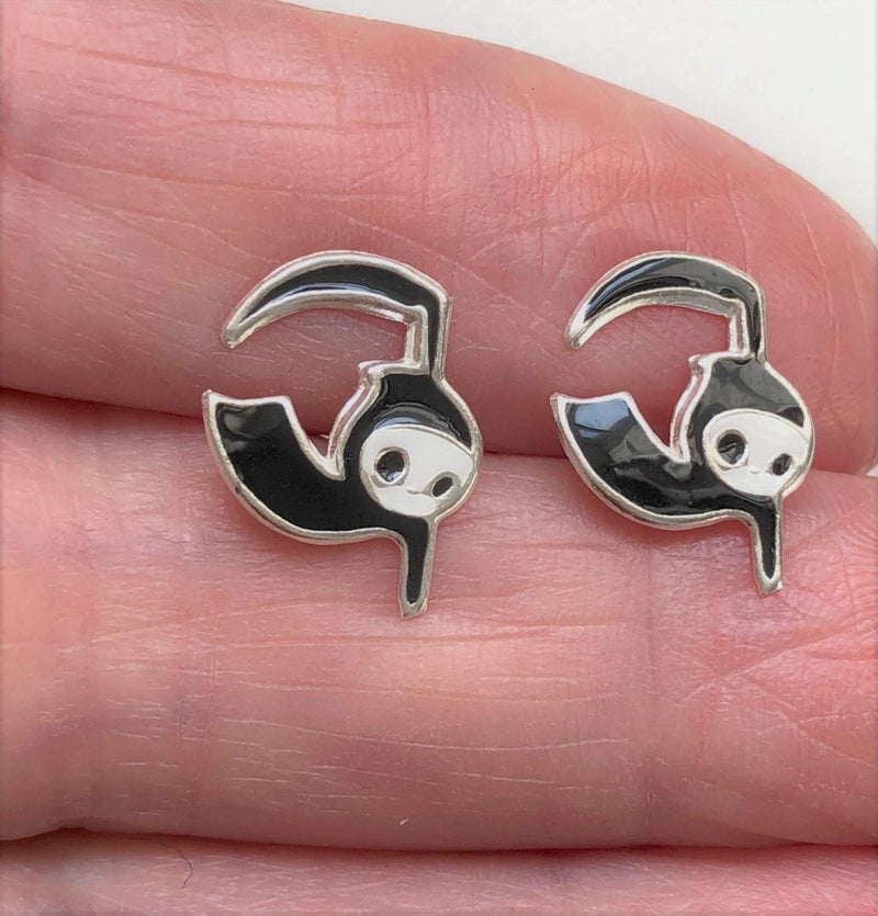 [Australia] - Grim Reaper Earrings - Sterling Silver Gift 