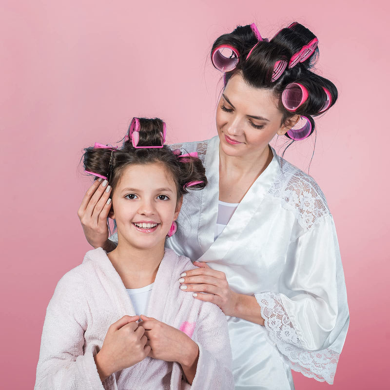 [Australia] - Thrilez 24 Pcs Hair Rollers Set, include 12 Pcs Self Grip Hair Rollers & 12Pcs Duckbill Clip, Salon Hairdressing Curlers Hair Curlers Rollers Tools for Women, men, kids (48mm) 24 Piece Set 