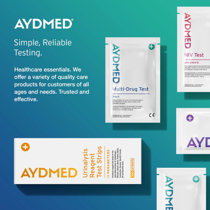 [Australia] - 10 x Aidteq Professional Cannabis Rapid Drug Test Dip Cards | Urine Drug Tests | 50ng/mL Cut-Off Level | Test for Marijuana, Hashish, THC 