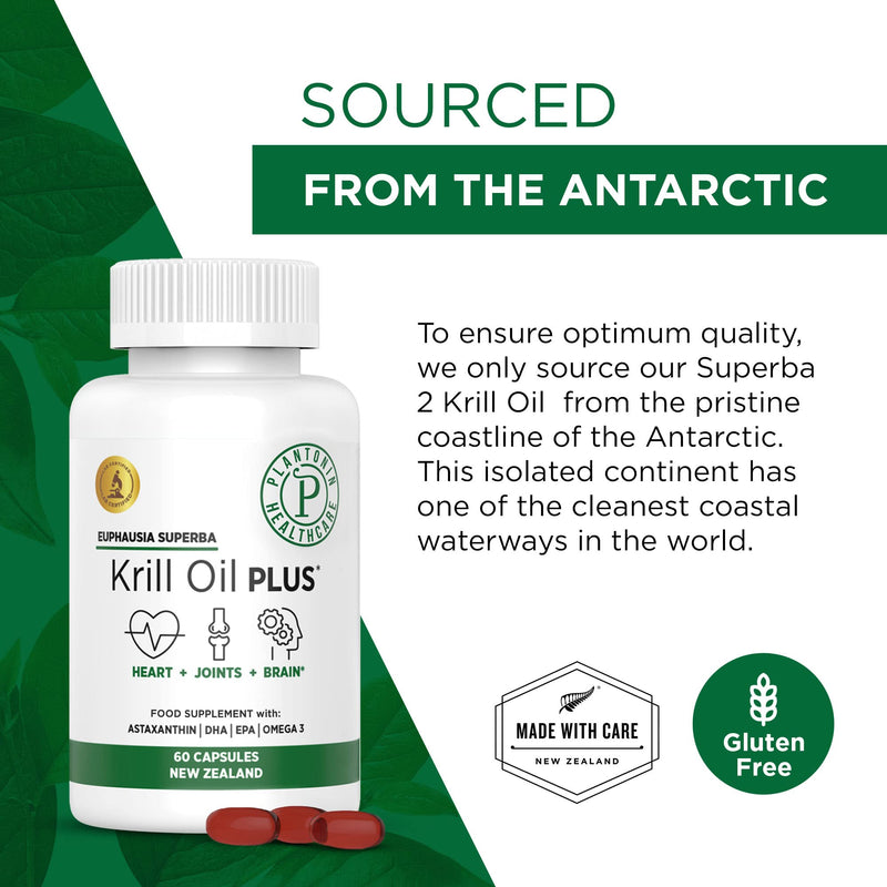 [Australia] - Plantonin New Zealand - Krill Oil Plus, Krill Oil 1000mg Softgels from Euphausia Superba, for Optimum Joint and Heart Health, 60 Capsule 