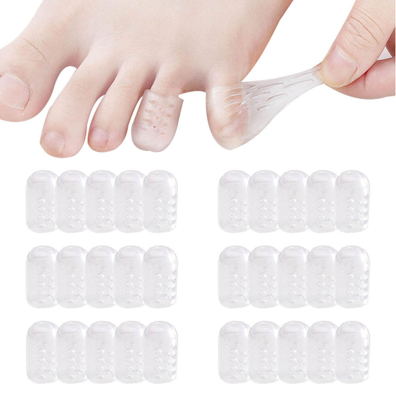 [Australia] - WUBAYI 30 Gel Toe Caps - Breathable Toe Protector, Silicone Toe Cover Protector with Holes for ingrown toenails Corns calluses blisters. 