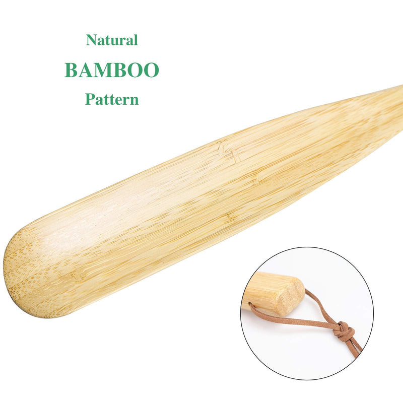 [Australia] - 21.6'' Long Handled Bamboo Wooden Shoe Horn,Wood Shoe Horn Long Handle for Seniors,Women and Men to Use While Standing,Professional Wooden ShoeHorn with Leather Strap for Hanging 