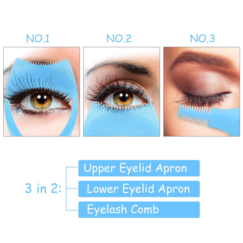 [Australia] - TecUnite 6 Pieces 3 in 1 Eyelashes Tools Mascara Shield Applicator Guard Eyelash Guide for Makeup, 3 Colors 