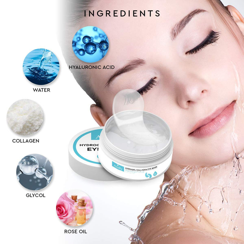 [Australia] - AZALLY Hydrogel Collagen Eye Mask - Collagen Anti-Aging Under Eye Patches, Under Eye Patches, Under Eye Bags Treatment, Eye Mask for Puffy Eyes (60pcs) 