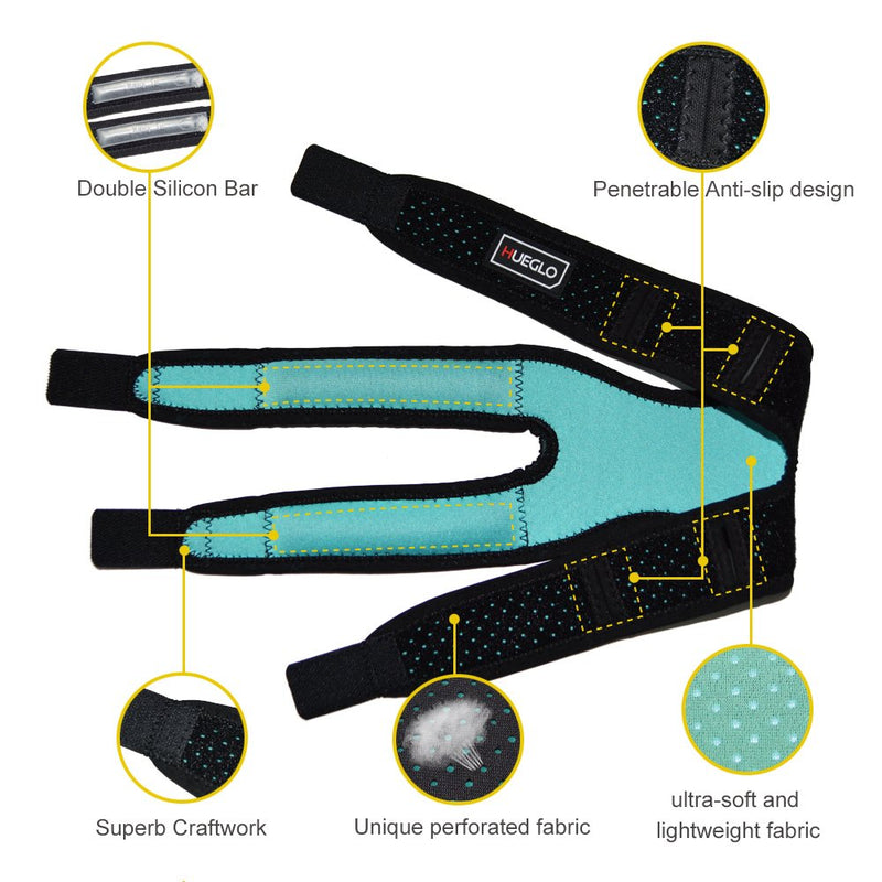 [Australia] - Dual Patella Knee Strap for Knee Pain Relief,Adjustable Neoprene Knee Brace Support for Running, Arthritis, Jumper, Tennis,Injury Recovery,Protection,Black(1 Piece),12'' - 17'' 
