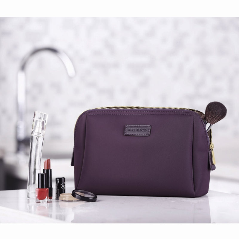 [Australia] - CHICECO Handy Nylon Makeup Bag Waterproof Toiletry Bag Organizer ‚Äì Large Purple Dark Purple 