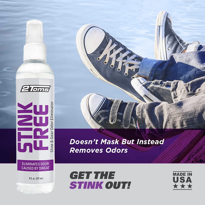 [Australia] - 2Toms StinkFree Shoe Odor Eliminator Spray, Removes Gear Odors Caused by Sweat, 8 Ounce Bottle 
