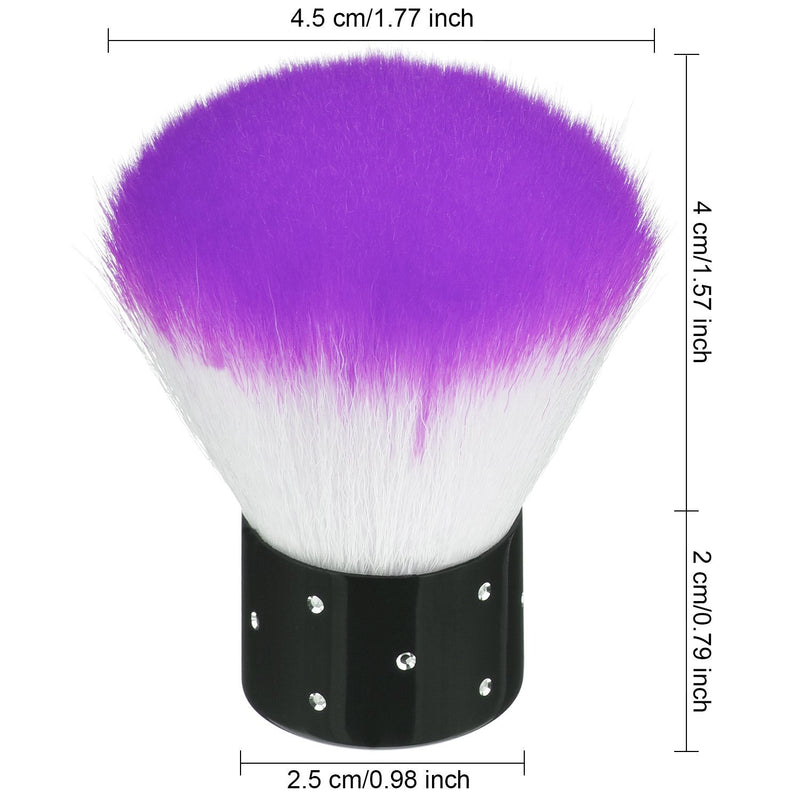 [Australia] - Pangda 2 Pieces Colorful Soft Kabuki Brushes Nail Arts Dust Cleaner Brush for Makeup or Nail Arts (Purple, Pink) Purple, Pink 