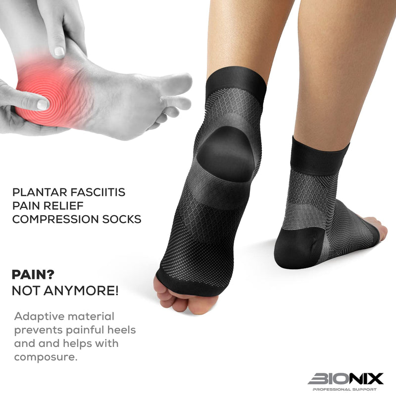 [Australia] - Plantar Fasciitis Foot Socks | Best Compression Sleeve for Ankle Arch & Heel Achilles Tendon Supports Brace | Men and Women Night Splint Pain Relief | Black S/M (Women 2 to 5.5 / Men 5.5 to 8) 