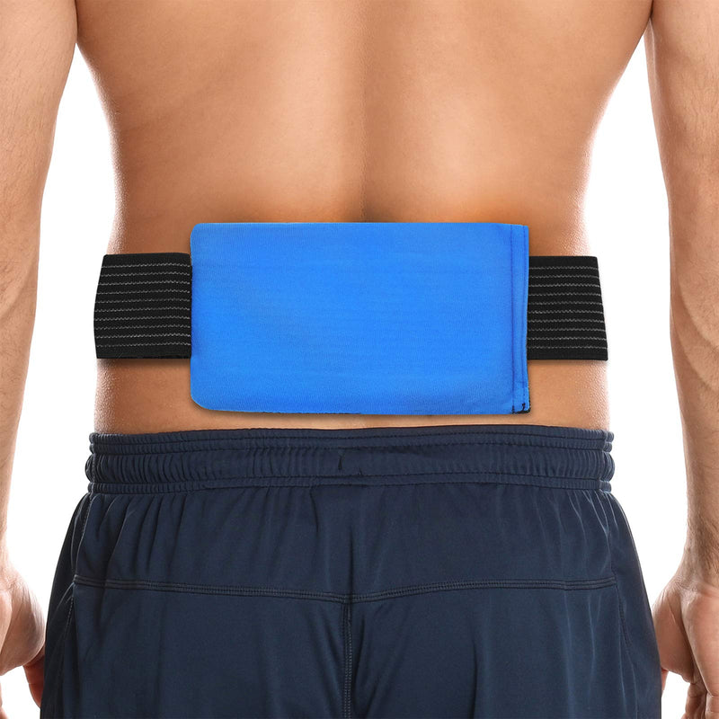 [Australia] - Tanness Reusable Gel Ice Pack for Sports Injury | Hot and Cold Compress Wrap with Adjustable Fleece Pouch | Flexible First Aid Pad for Knee, Ankle, Back Pain Relief Faster Recovery (Single) 
