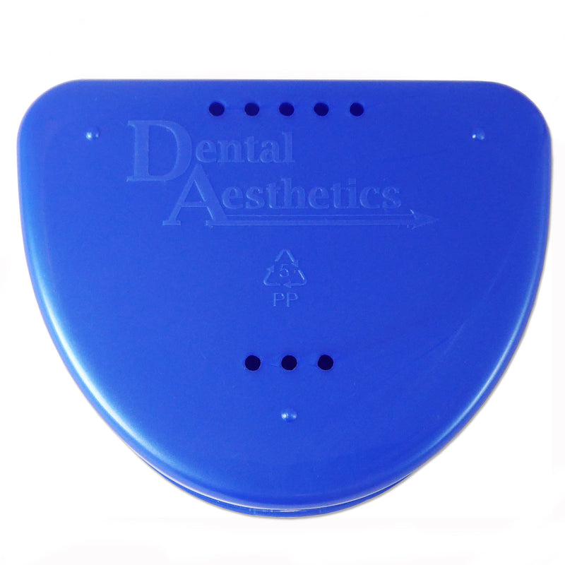[Australia] - Slim Orthodontic Dental Case - Colour & Glitter Choices for Retainers, Bleaching Trays, Dentures & More (Blue) Blue 
