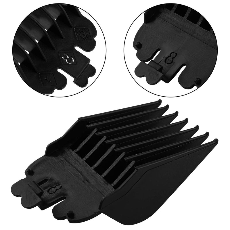 [Australia] - ADXCO 10 Colors Hair Clipper Guide Combs Hair Trimmer Limit Comb Hair Cutting Guide Replace Comb Compatible with Many Wahl Clippers/Trimmers, 10 Sizes Black 