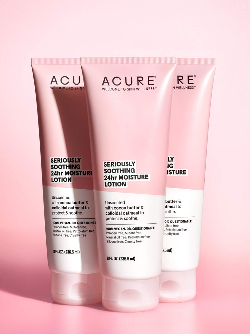 [Australia] - Acure Seriously Soothing 24HR Moisture Lotion 100% Vegan Cocoa Butter & Colloidal Oatmeal, Unscented, 8 Fl Oz 