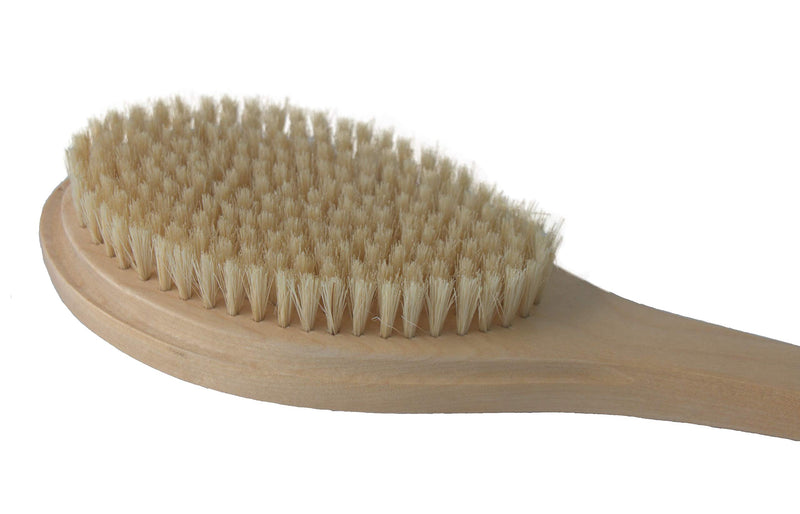 [Australia] - KOZIS Wooden Bath Brush | Maple Wood Handle | All Natural 100% Recyclable | Bath Body Exfoliating | Shower Back Cleaning Scrubber | Dry or Wet Skin (Natural) 