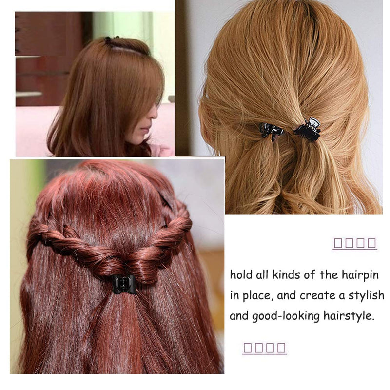 [Australia] - VEGCOO 60 Pcs Mini Hair Clips, Plastic Hair Claw Clips Pins Clamps for Girls and Women, Black Claws 