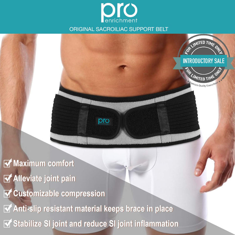 [Australia] - Sacroiliac Hip Belt for Women & Men That Alleviate Sciatica, Lower Back & Lumbar Pain Relief. Diamond Back Brace Provides SI Joint Pelvic Support Nerve Compression & Stability Anti-Slip (Regular Size) Regular (Fits Hip Size 30" - 45") 