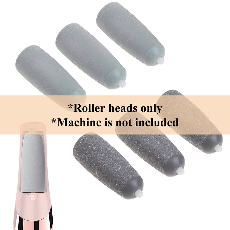 [Australia] - P4L 6 Pcs Pedicures Replacement Heads for Flawless Pedi Electric Tool Foot File,Pedi Replacement Roller Head fit Finishing Touch Flawless Pedi as seen on TV (3 Coarse & 3 Fine), Grey, 6 Pack 6 Pack/P4L 