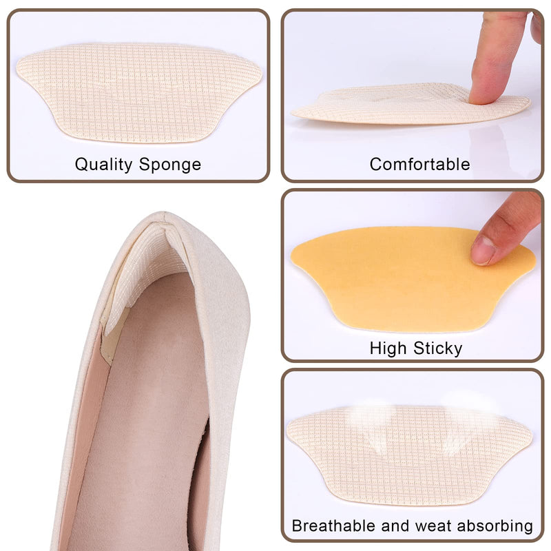 [Australia] - AIEX 4PCS New Heel Cushion Pads, Sponge Heel Protectors Soft Heel Grips Liner Self-Adhesive Heel Filler Inserts for High Heels Loose Shoes Pads (Beige) Beige 
