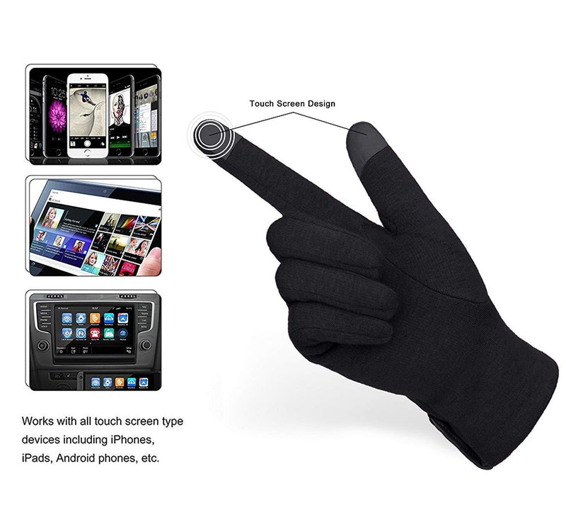 [Australia] - VOGOUL Women Touch Screen Gloves Warm Lined Thick Warmer Winter Gloves One Pair Black 