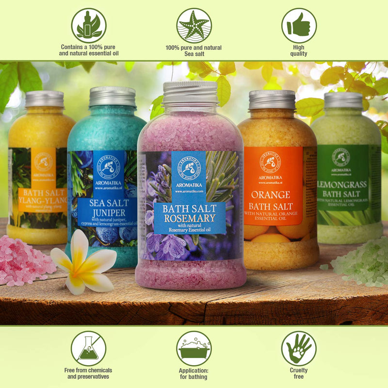 [Australia] - Rosemary Bath Salt 600g with Natural Rosemary Essential Oil - Bath Salts - Body Care - Best for Good Sleep - Beauty - Bathing - Body Care - Wellness - Relax - Aromatherapy - Spa 