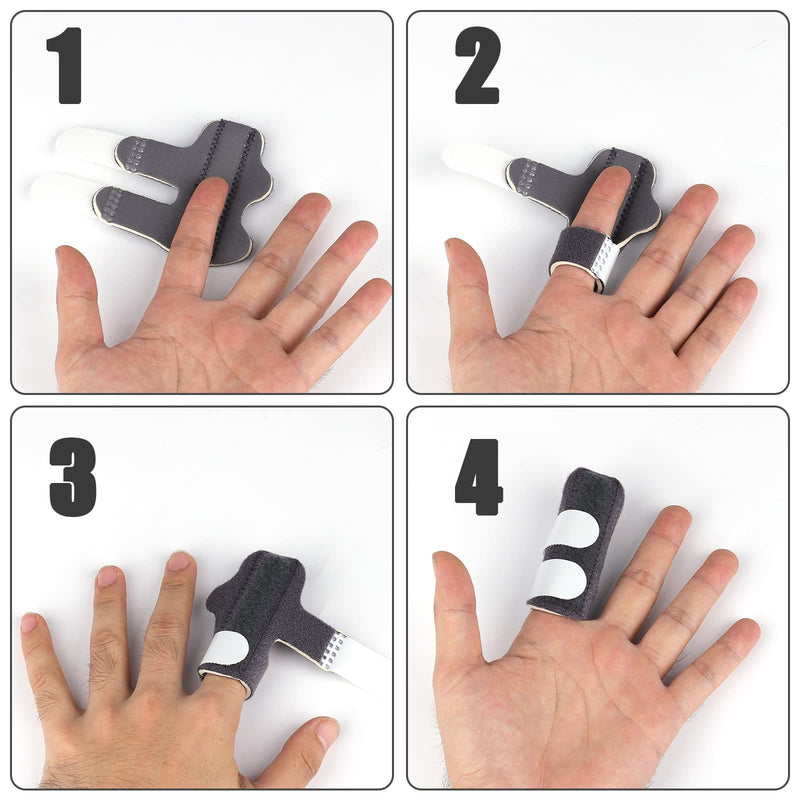[Australia] - AIEX 4pcs Finger Splints, Finger Straightening Brace for Arthritis Finger Support for Trigger Broken and Strained Fingers (4 Colors) 