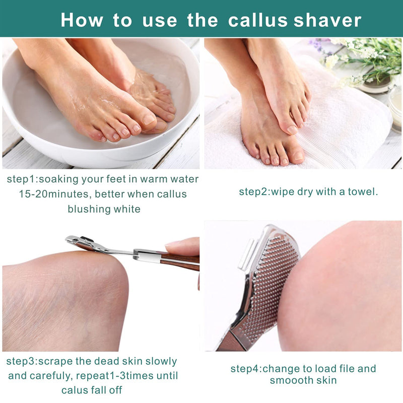 [Australia] - 54PCS Callus Shaver Foot File for hard skin, Callus Remover KOAOAUS Hard Dry Skin Remover for Hand Feet, Ingrown Toenail File 