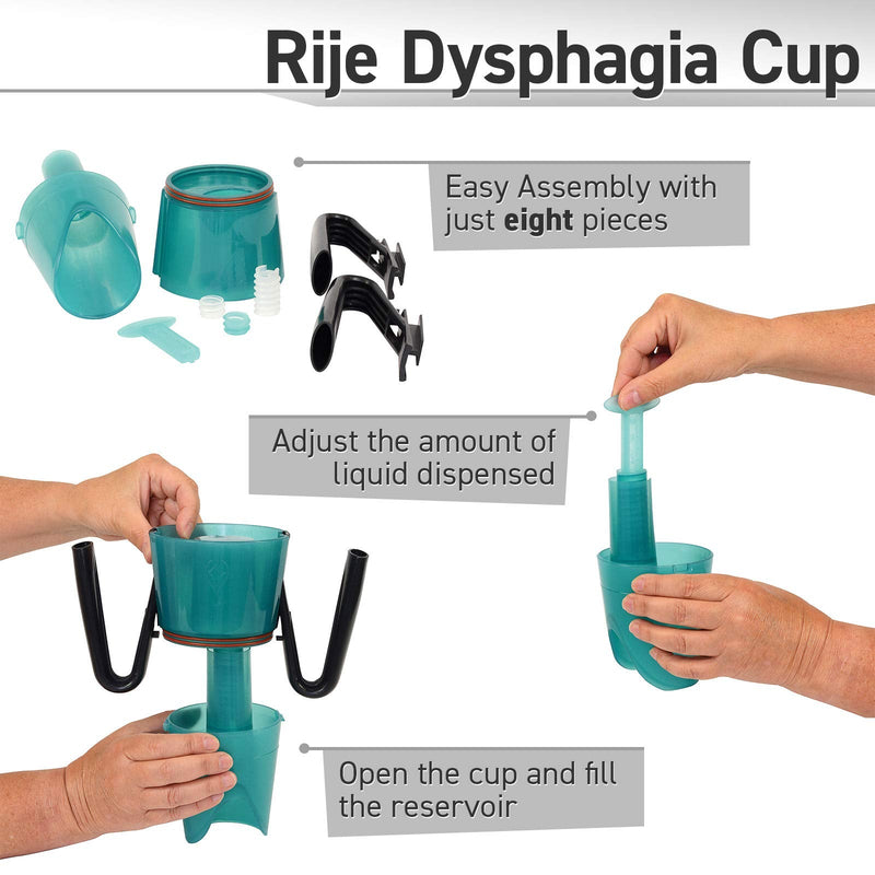 [Australia] - Sammons Preston - 39949 Rije Dysphagia Cup, Extra Large Glass for Controlled Portions Or Sips from Open Cup Or Straw, Stable Grip Cup, Two Handles Provides Secure Grip, Dishwasher Safe 