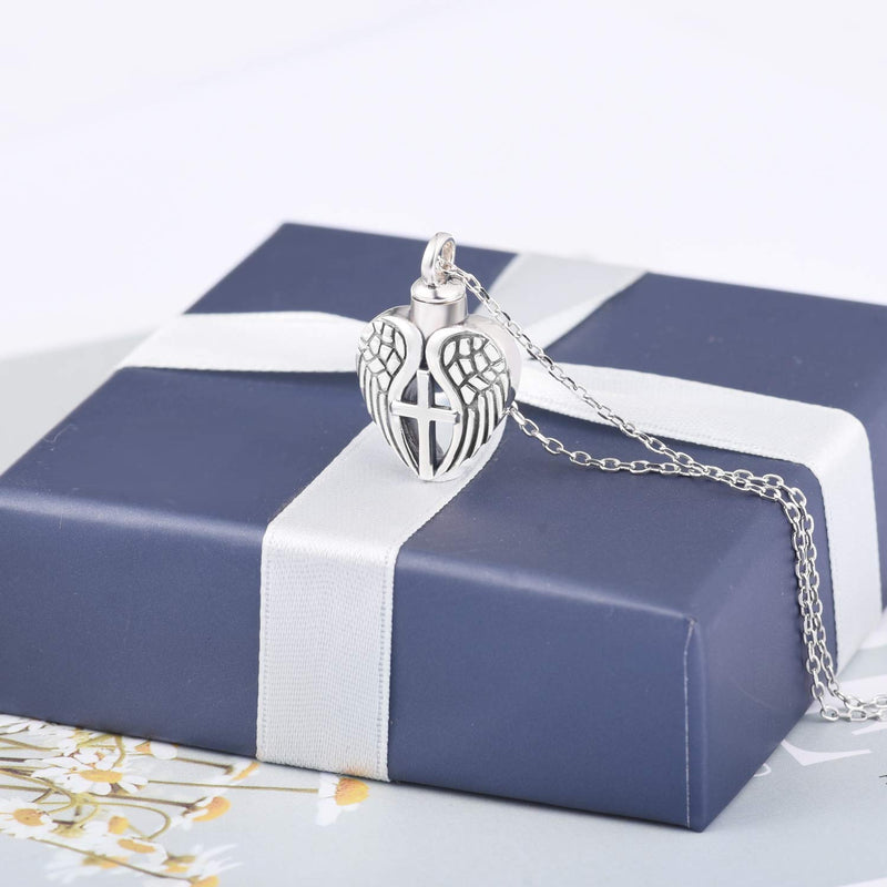 [Australia] - ACJFA 925 Sterling Silver Angel Wings Cremation Jewelry Ash Necklaces Keepsake Memorial Urns Pendant Necklace 