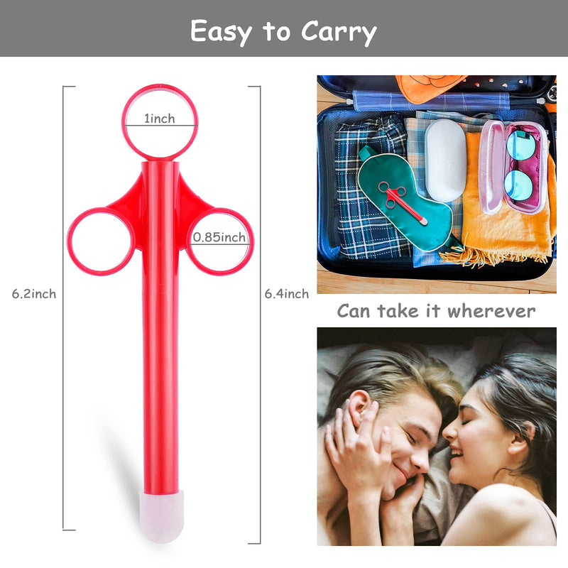 [Australia] - ANGCURE Lube Applicator Syringes, Lubricant Tube Shooter with Smooth Rounded Cap for Men, Women & Couples, Reusable, Easy Use & Clean [10ml Scales][Red & White] 
