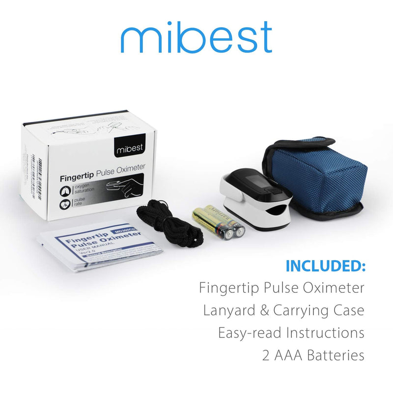 [Australia] - mibest OLED Finger Pulse Oximeter, O2 Meter, Dual Color White/Black 