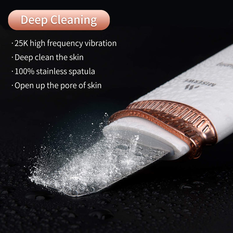 [Australia] - Skin Scrubber Skin Spatula Blackhead Remover Pore Cleaner Face Beauty Lifting Tool Comedones Extractor Facial Cleaner for Deep Cleansing With Two Silicone Case 