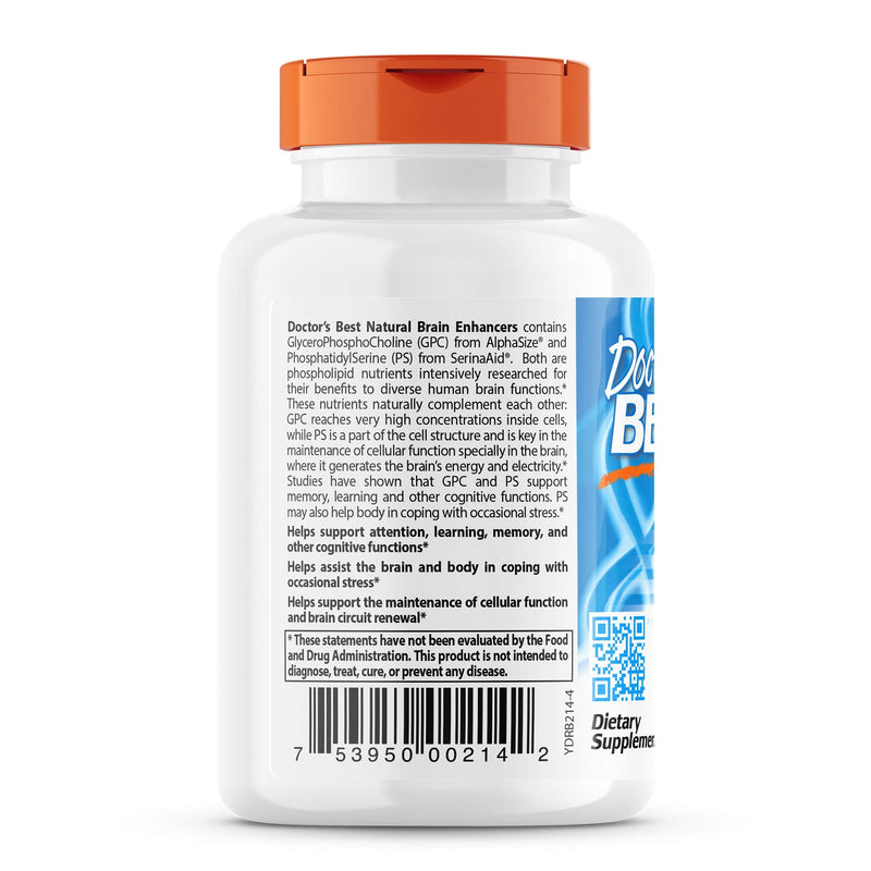 [Australia] - Doctor's Best Natural Brain Enhancers, Non-GMO, Vegan, Gluten Free, 60 Veggie Caps (DRB-00214) 60 Count (Pack of 1) 