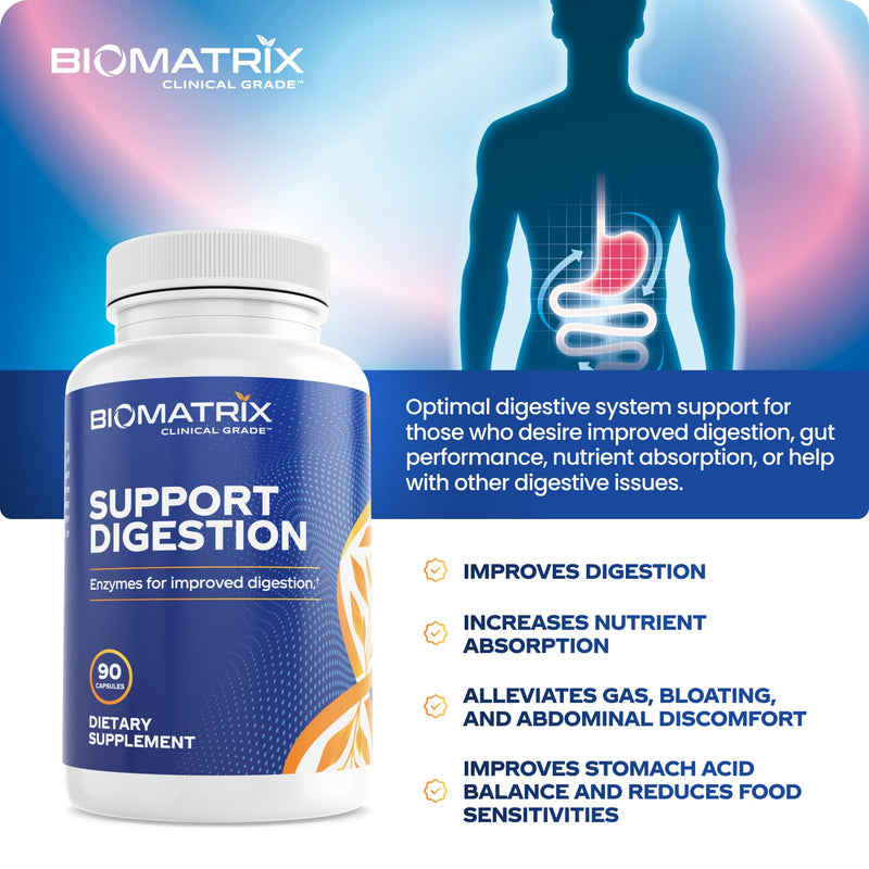 [Australia] - Digestive Enzymes Supplement (90 Capsules) Support Digestion - with Pancreatin, Plant Enzymes, Ox Bile, Betaine HCL, Support Digestion of Fats Carbohydrates and Proteins 