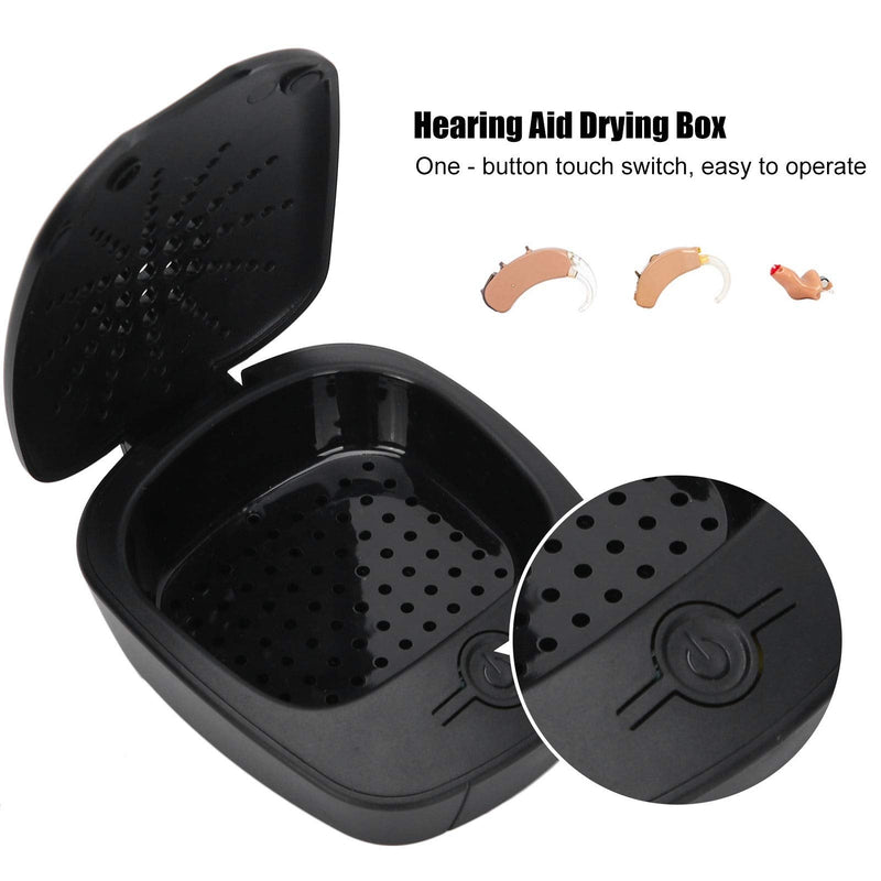 [Australia] - Mini Hearing Aid Drying Box, UV Haering Amplifier Dehumidifier Drying Case Hearing Aids Accessory Moisture Resistant - One Button Design (USB Cable) 