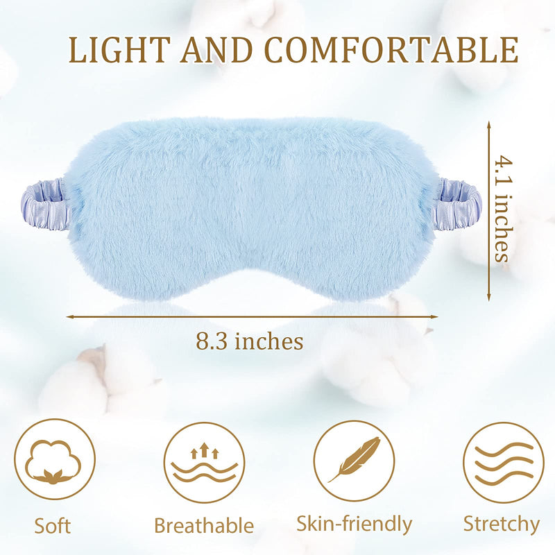 [Australia] - SATINIOR Plush Eye Mask Soft Sleeping Blindfold Eye Cover Plush Eye Masks Plush and Satin Eye Mask Fluffy and Furry Eye Cover for Girls and Adult Eye Protection and Party Favors (12 Pieces) 12 