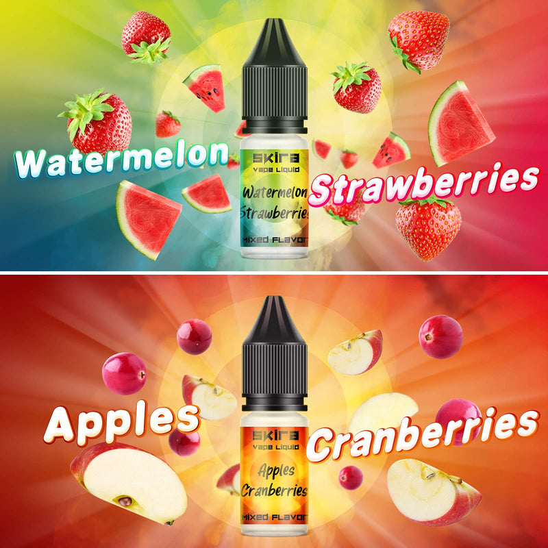 [Australia] - SKIRA Vape Liquid No Nicotine, 6 * 10ml Vape Juice Mixed Fruit Flavours, 70/30 E Liquid, Vape Liquid Suitable for All Vape Kits Fruity 